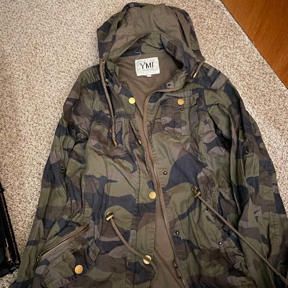 Camo jacket with hood